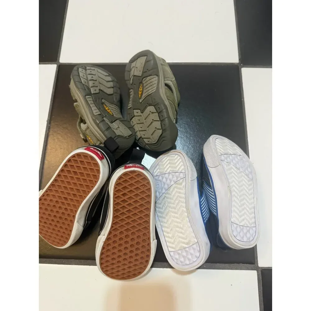 Lot of 3 - Kids size 5, Old Navy slip-ons, Vans velcro sneakers, KEEN sandals